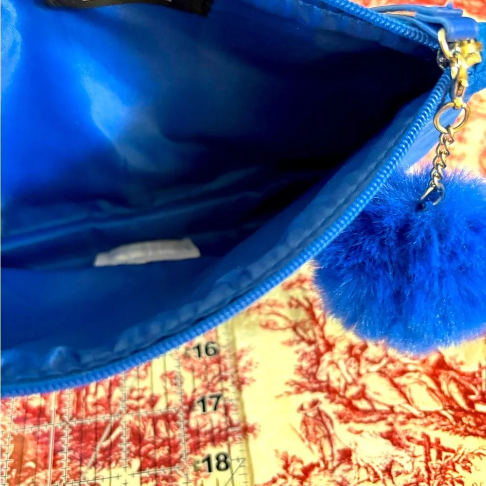 Lancome Cosmetic / Clutch Bag & Puffball keychain in 2026’s Primary Klein Blue!